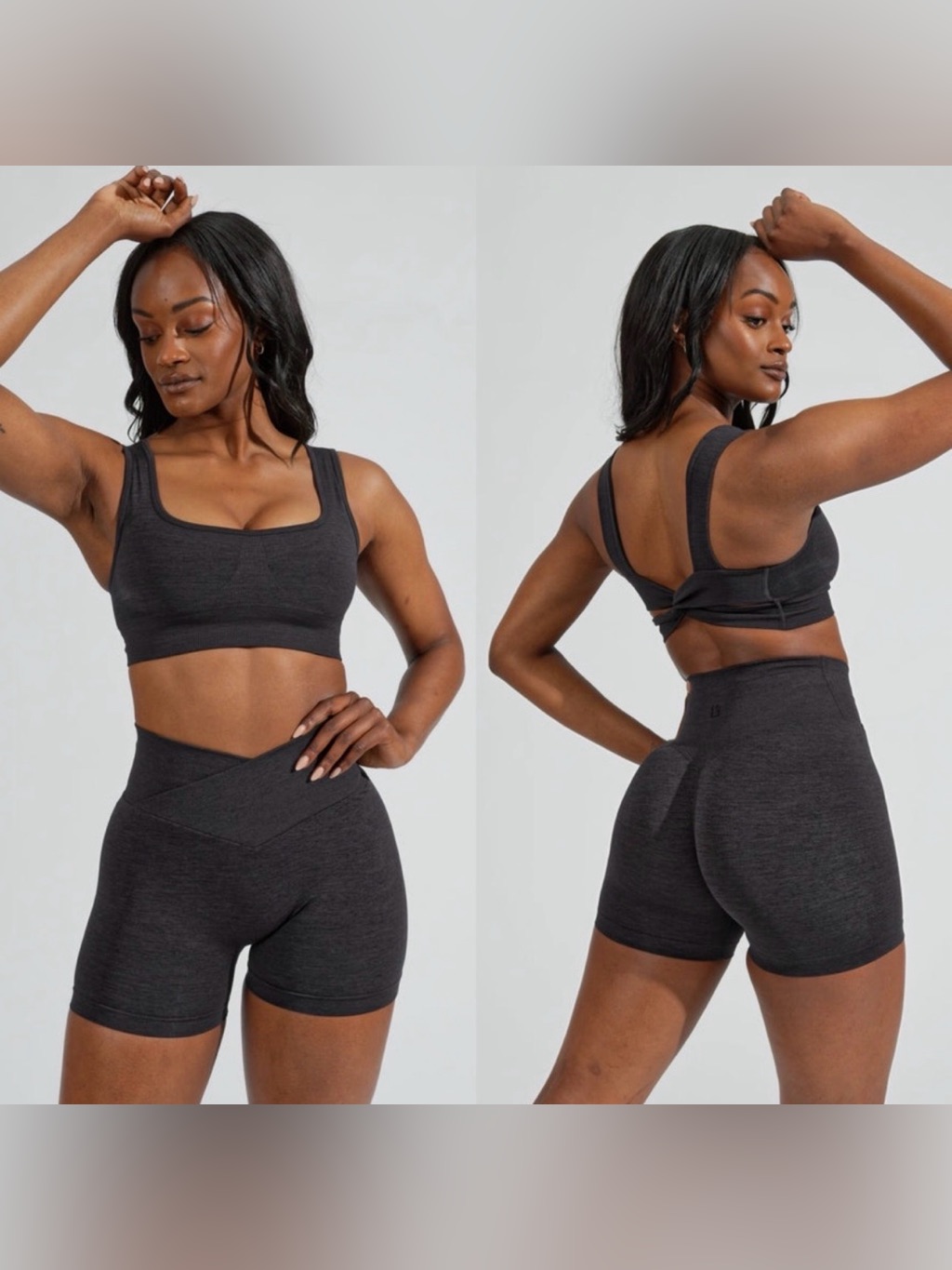 Buffbunny Synergy Seamless Sports Bra In Charcoal Size Small